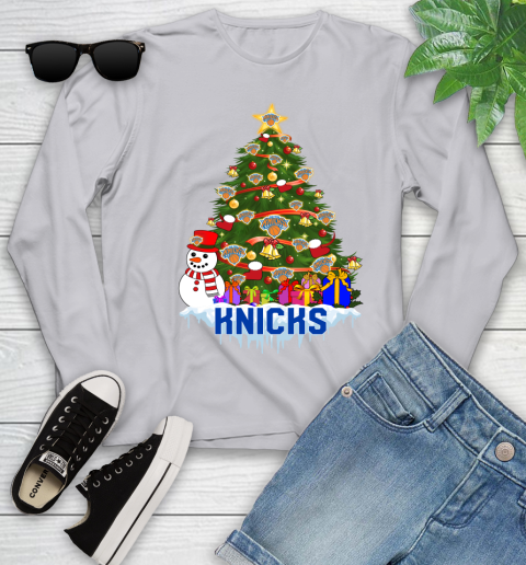 New York Knicks Merry Christmas NBA Basketball Sports Youth Long Sleeve 6 New York Knicks Merry Christmas NBA Basketball Sports Youth Long Sleeve - Image 6