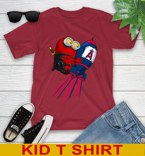 MLB Baseball Los Angeles Angels Deadpool Minion Marvel Shirt Youth T-Shirt 12