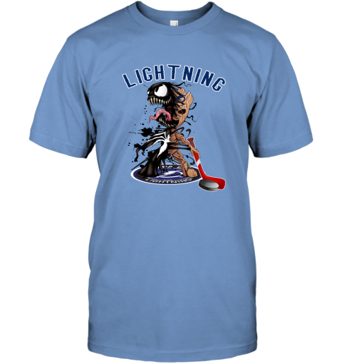 NHL Tampa Bay Lightning Hockey Venom Groot Guardians Of The Galaxy w2yIupVvLJM classic t shirt 2 95 151514 front carolina blue