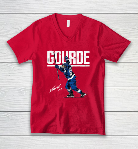 Yanni Gourde For Tampa Bay Lightning Fans V-Neck T-Shirt 6