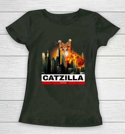 CATZILLA  Funny Kitty Tshirt for Cat lovers to Halloween Women's T-Shirt 4