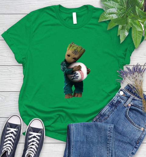 MLB Groot Guardians Of The Galaxy Baseball Sports New York Yankees Women's T-Shirt 6