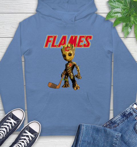 Calgary Flames NHL Hockey Groot Marvel Guardians Of The Galaxy Hoodie 11