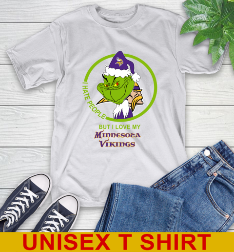 Minnesota Vikings NFL Christmas Grinch I Hate People But I Love My Favorite Football Team T-Shirt 12