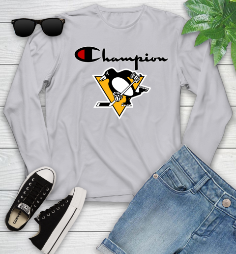 NHL Hockey Pittsburgh Penguins Champion Shirt Youth Long Sleeve 3
