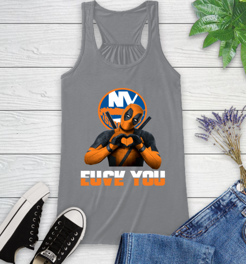 NHL New York Islanders Deadpool Love You Fuck You Hockey Sports Racerback Tank 4