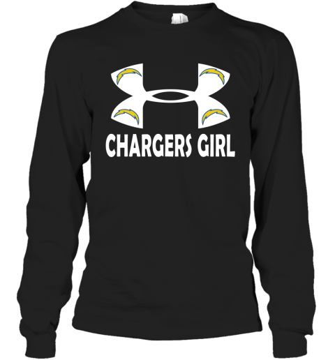 NFL Los Angeles Chargers Girl Under Armour Football Sports 8U6YVwEt5OJ long sleeve tee 14 95 151514 front black