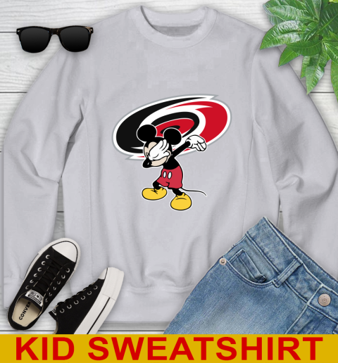 Carolina Hurricanes NHL Hockey Dabbing Mickey Disney Sports Youth Sweatshirt 4