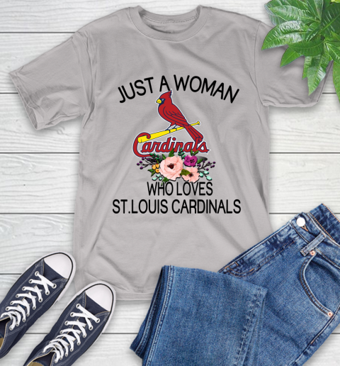 MLB Just A Woman Who Loves St.Louis Cardinals Baseball Sports T-Shirt 12