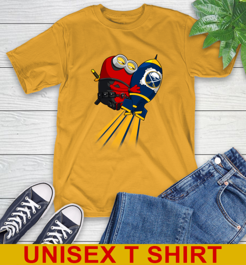 NHL Hockey Buffalo Sabres Deadpool Minion Marvel Shirt T-Shirt 2