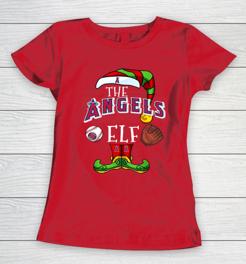 Los Angeles Angels Christmas ELF Funny MLB Women's T-Shirt 9