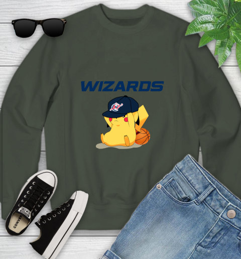 NBA Pikachu Basketball Sports Washington Wizards Youth Sweatshirt 10