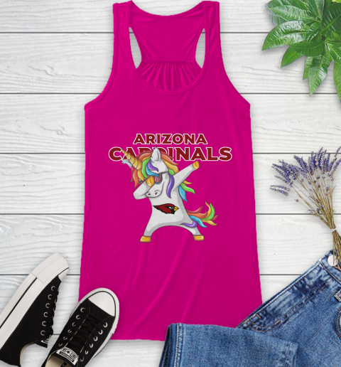 Arizona Cardinals NFL Football Funny Unicorn Dabbing Sports Racerback Tank 8