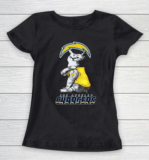 NFL Football My Cat Loves Los Angeles Chargers Women's T-Shirt