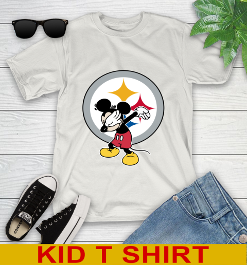 Pittsburgh Steelers NFL Football Dabbing Mickey Disney Sports Youth T-Shirt 12