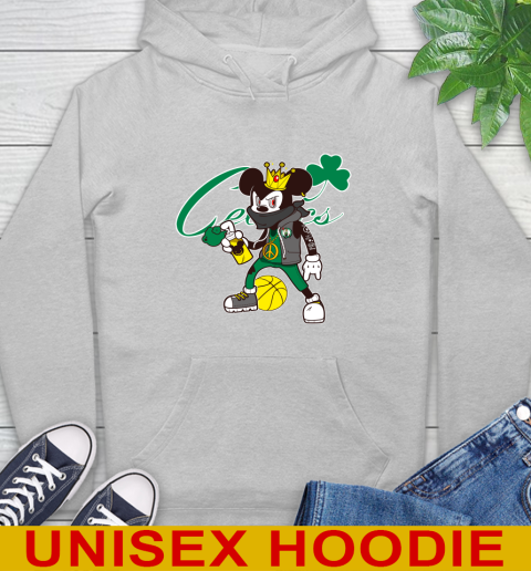 Boston Celtics NBA Basketball Mickey Peace Sign Sports Hoodie 6