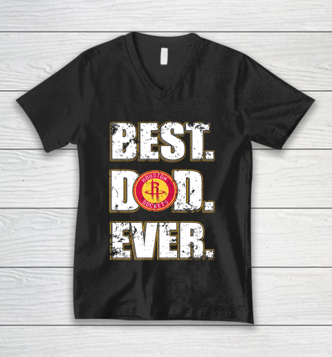 NBA Houston Rockets Basketball Best Dad Ever Family Shirt V-Neck T-Shirt