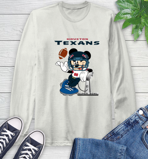 NFL Houston Texans Mickey Mouse Disney Super Bowl Football T Shirt Long Sleeve T-Shirt 12