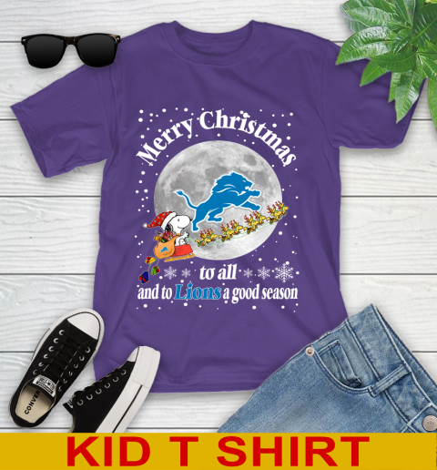 Detroit Lions Merry Christmas To All And To Lions A Good Season NFL Football Sports Youth T-Shirt 3