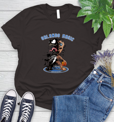 NBA Orlando Magic Basketball Venom Groot Guardians Of The Galaxy Women's T-Shirt 8