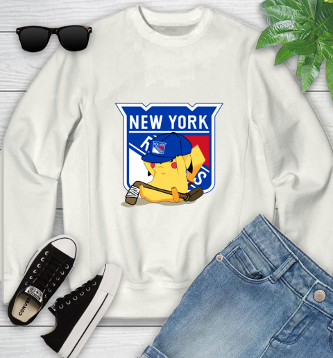 NHL Pikachu Hockey Sports New York Rangers Youth Sweatshirt