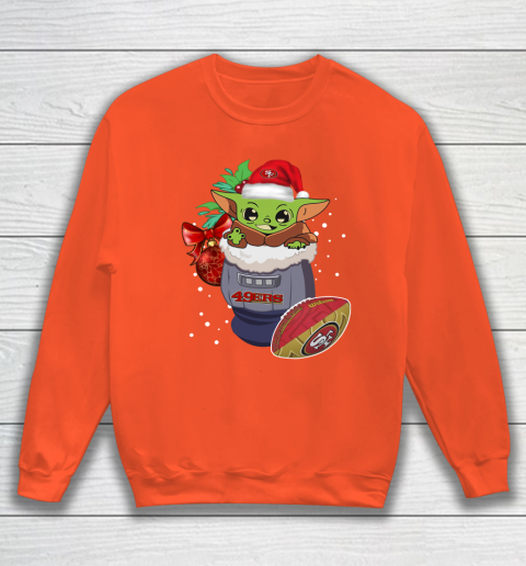 San Francisco 49ers Christmas Baby Yoda Star Wars Funny Happy NFL Sweatshirt 4