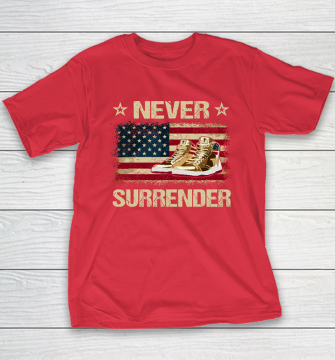 Never Surrender Gold Sneakers Pro Trump 2024 Youth T-Shirt 7