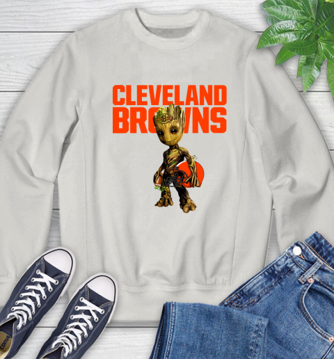 Cleveland Browns NFL Football Groot Marvel Guardians Of The Galaxy Sweatshirt 12