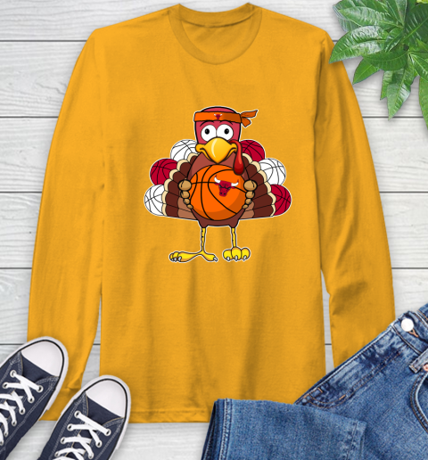 Chicago Bulls Turkey thanksgiving day Long Sleeve T-Shirt 3