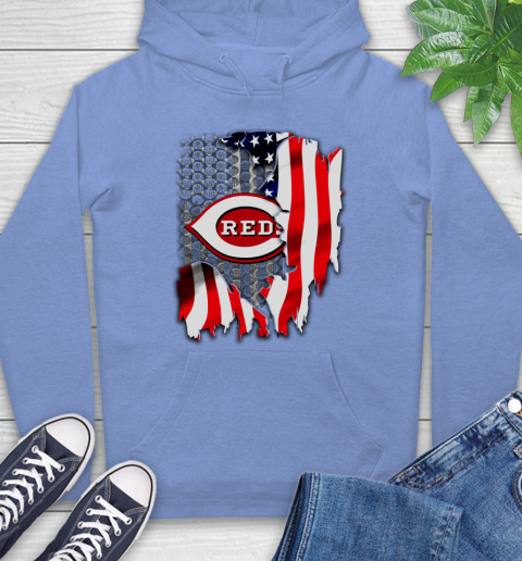 Cincinnati Reds MLB Baseball American Flag Hoodie 11
