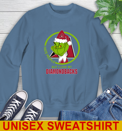 Arizona Diamondbacks MLB Christmas Grinch I Hate People But I Love My Favorite Baseball Team Sweatshirt 8