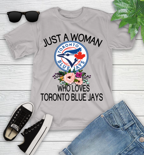 MLB Just A Woman Who Loves Toronto Blue Jays Baseball Sports Youth T-Shirt 10