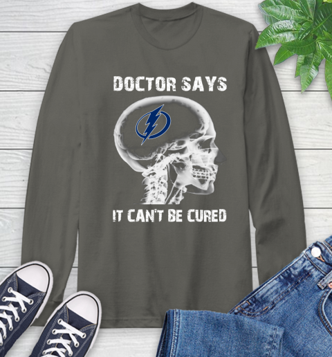 NHL Tampa Bay Lightning Hockey Skull It Can't Be Cured Shirt Long Sleeve T-Shirt 10