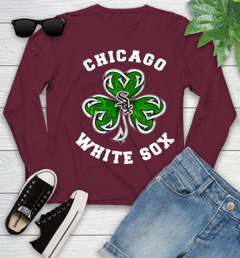 MLB Chicago White Sox Three Leaf Clover St Patrick's Day Baseball Sports Youth Long Sleeve 6