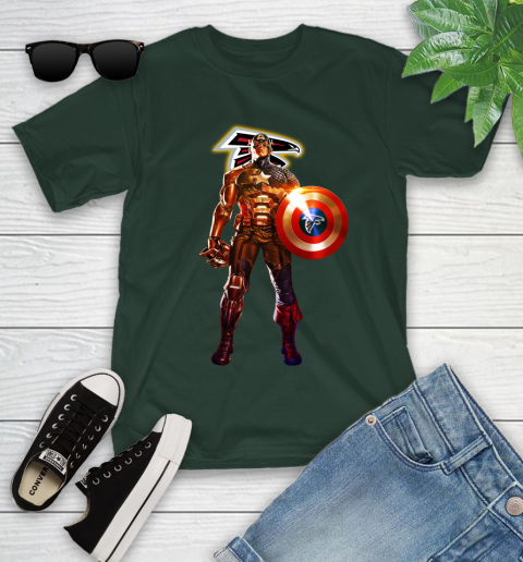 NFL Captain America Marvel Avengers Endgame Football Sports Atlanta Falcons Youth T-Shirt 5