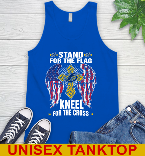 NHL Hockey Tampa Bay Lightning Stand For Flag Kneel For The Cross Shirt Tank Top 4