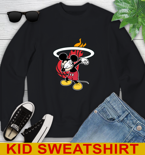 Miami Heat NBA Basketball Dabbing Mickey Disney Sports Youth Sweatshirt 2