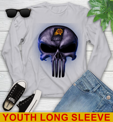 Phoenix Suns NBA Basketball Punisher Skull Sports Youth Long Sleeve 5