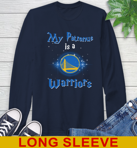 NBA Basketball Harry Potter My Patronus Is A Golden State Warriors Long Sleeve T-Shirt 3