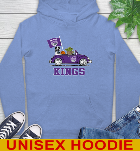 NBA Basketball Sacramento Kings Darth Vader Baby Yoda Driving Star Wars Shirt Hoodie 11