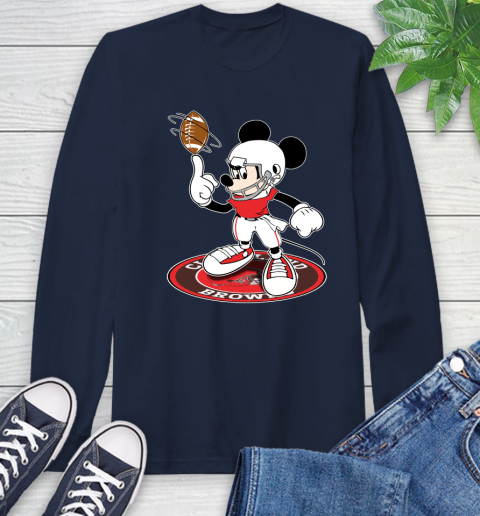 NFL Football Cleveland Browns Cheerful Mickey Disney Shirt Long Sleeve T-Shirt 4