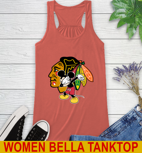 Chicago Blackhawks NHL Hockey Dabbing Mickey Disney Sports Racerback Tank 4