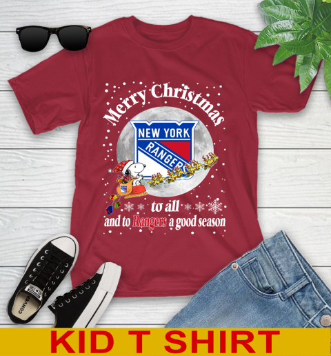 New York Rangers Merry Christmas To All And To Rangers A Good Season NHL Hockey Sports Youth T-Shirt 12
