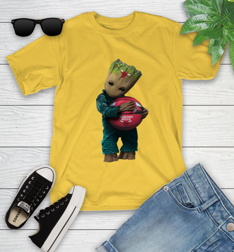 NBA Groot Guardians Of The Galaxy Basketball Sports Chicago Bulls Youth T-Shirt 8