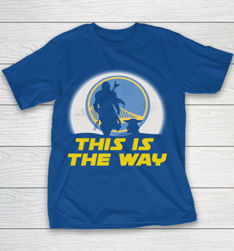 Golden State Warriors NBA Basketball Star Wars Yoda And Mandalorian This Is The Way Youth T-Shirt 6