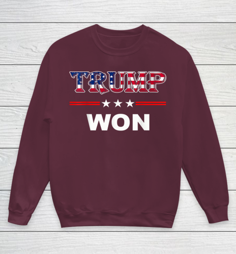 Trump Won T Shirt 4th of July American Flag Youth Sweatshirt 4