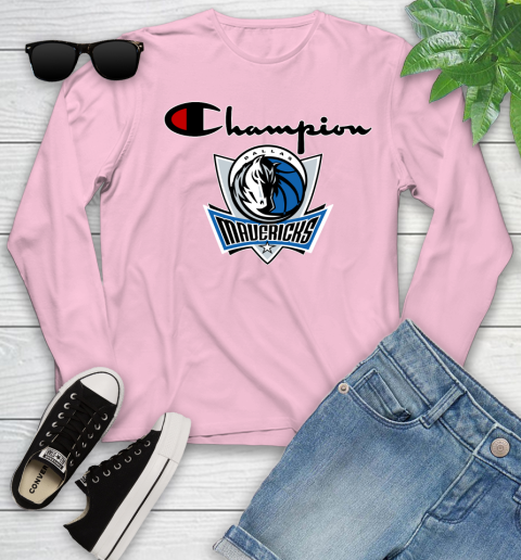 NBA Basketball Dallas Mavericks Champion Shirt Youth Long Sleeve 8