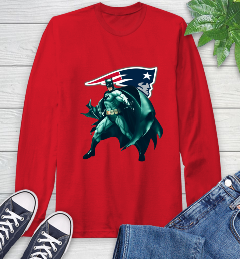NFL Batman Football Sports New England Patriots Long Sleeve T-Shirt 10