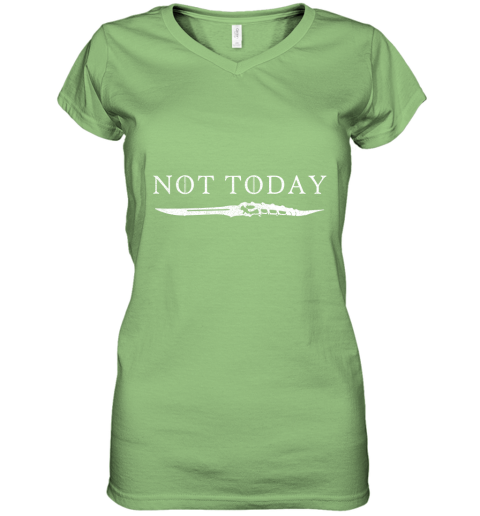 voyz not today death valyrian dagger game of thrones shirts women v neck t shirt 39 front lime