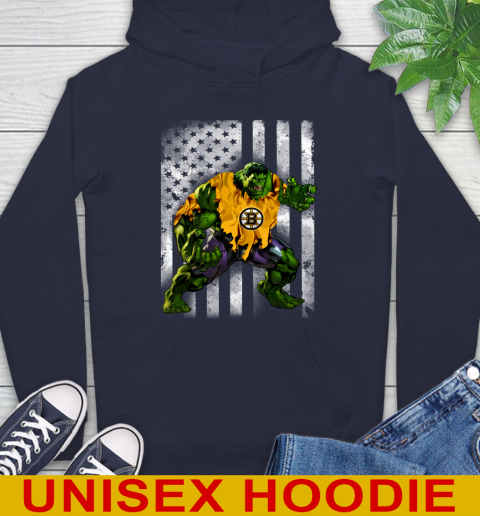 Boston Bruins Hulk Marvel Avengers NHL Hockey American Flag Hoodie 3